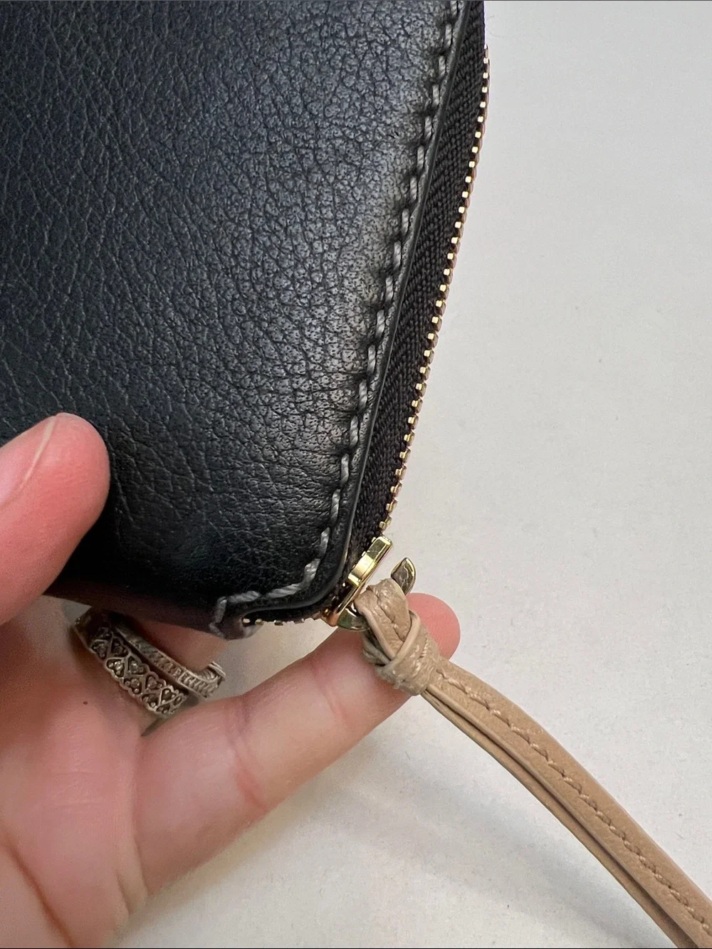 CHLOE MARCIE BLACK LEATHER ZIP AROUND  WALLET